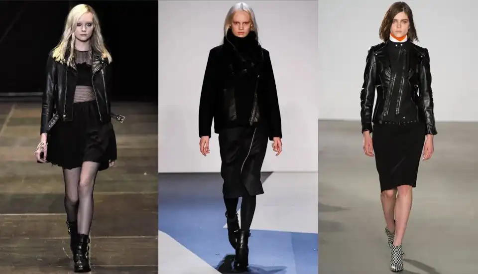 Biker jackets on the catwalk