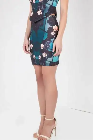 PETITE Blue Marine rose skirt by Petriiski :: BombPetite.com