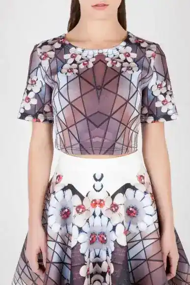 PETITE Liza Cherry Blossom crop top by Petriiski :: BombPetite.com