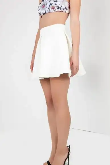 PETITE white A-line mini skirt by Petriiski :: BombPetite.com