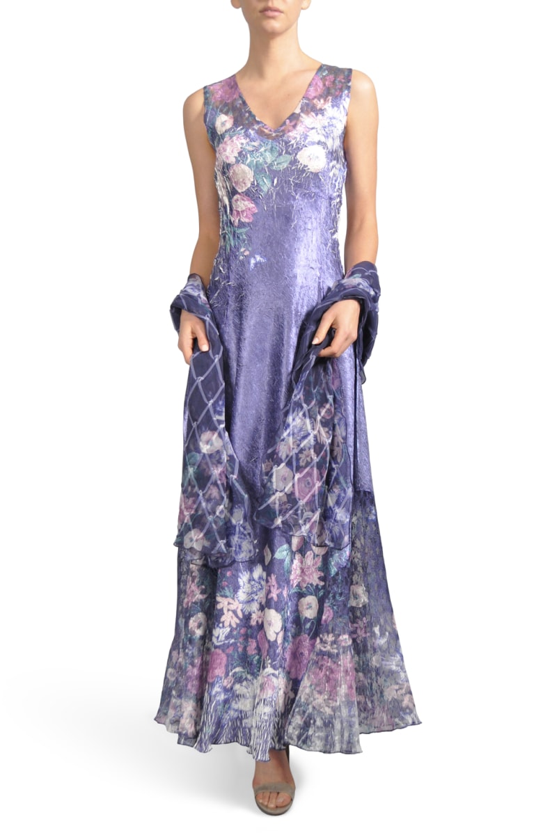 elegant petite floral maxi dress