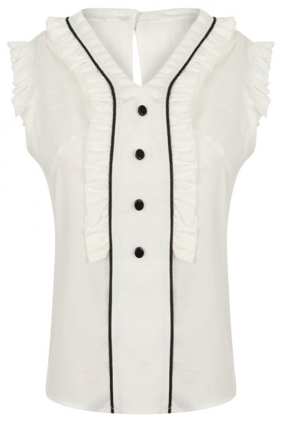 Gemma Blouse in White by Petriiski Fashion :: BombPetite.com
